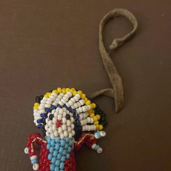 Vintage Zuni handmade bead Chief mini doll keychain pendant collector piece - Picture 8 of 14